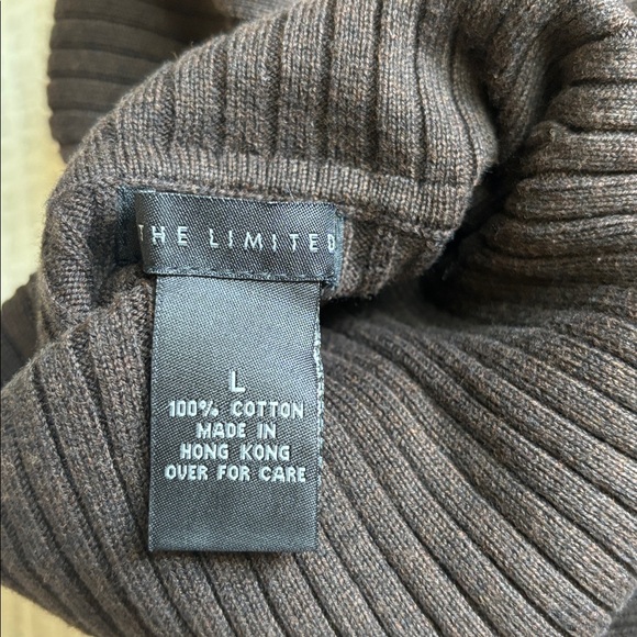 The Limited Ribbed Dark Brown Turtleneck Sweater- 100% Cotton - Picture 5 of 15